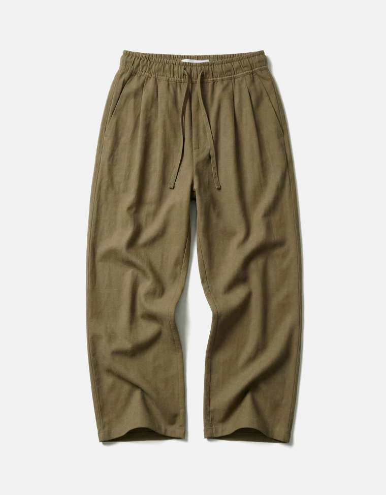 Брюки с заниженным шаговым швом в стиле рустик