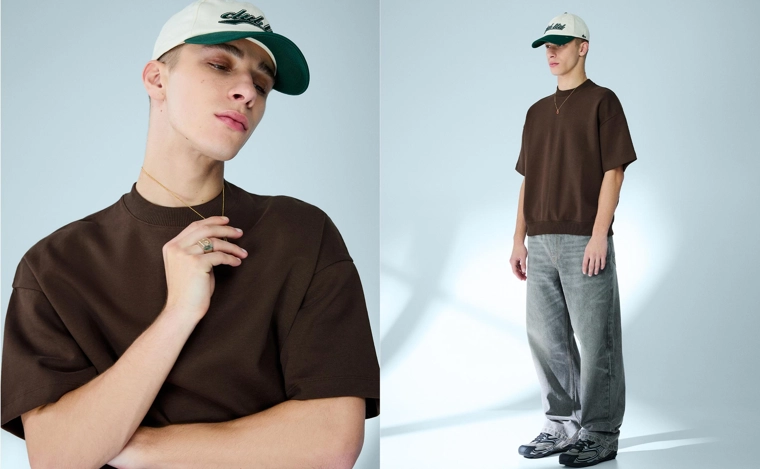 Футболка из мягкой ткани в рубчик с короткими рукавами