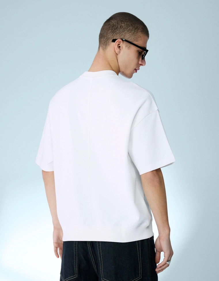 Футболка из мягкой ткани в рубчик с короткими рукавами