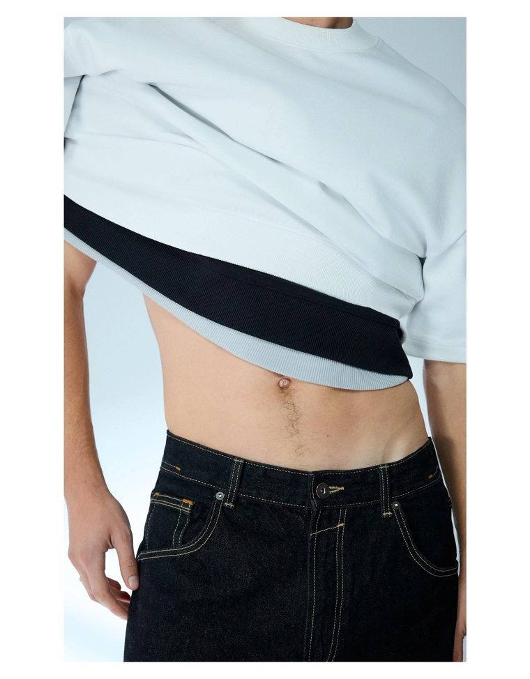 Футболка из мягкой ткани в рубчик с короткими рукавами