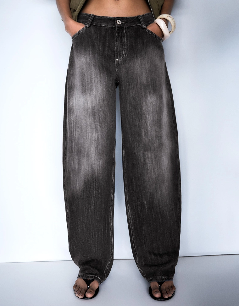 Джинсы barrel свободного кроя с низкой посадкой