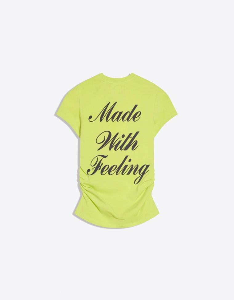 Футболка с короткими рукавами, принтом и сборками