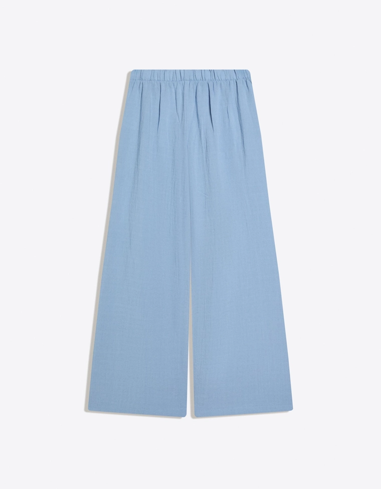 Брюки в стиле рустик с широкими штанинами и складками