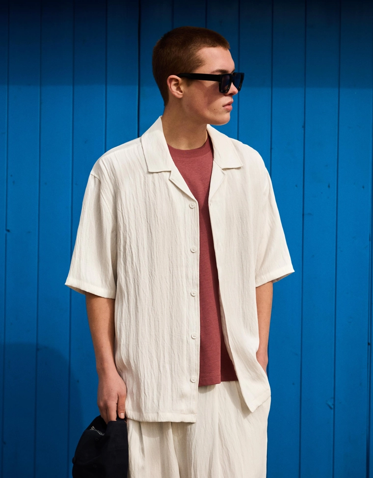 Рубашка с короткими рукавами в стиле рустик