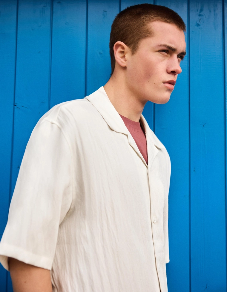 Рубашка с короткими рукавами в стиле рустик