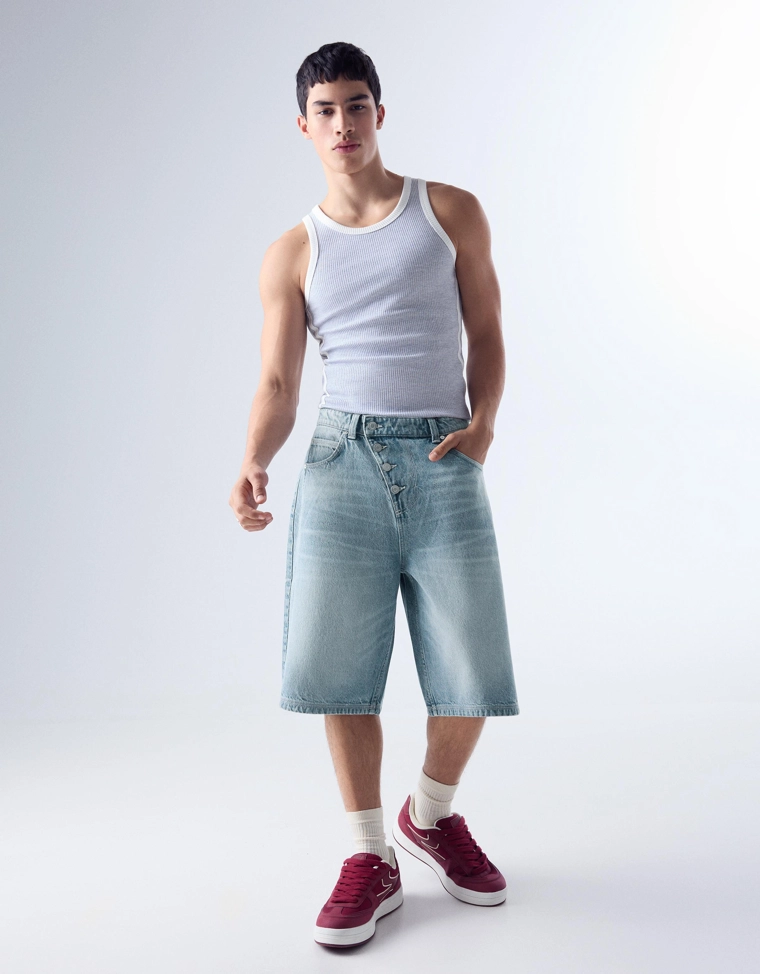 Двубортные шорты-баллоны