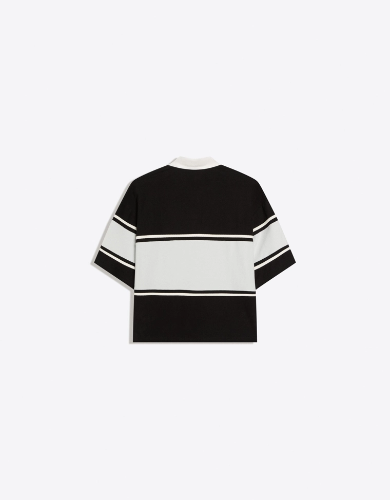 Поло геометрического кроя с короткими рукавами