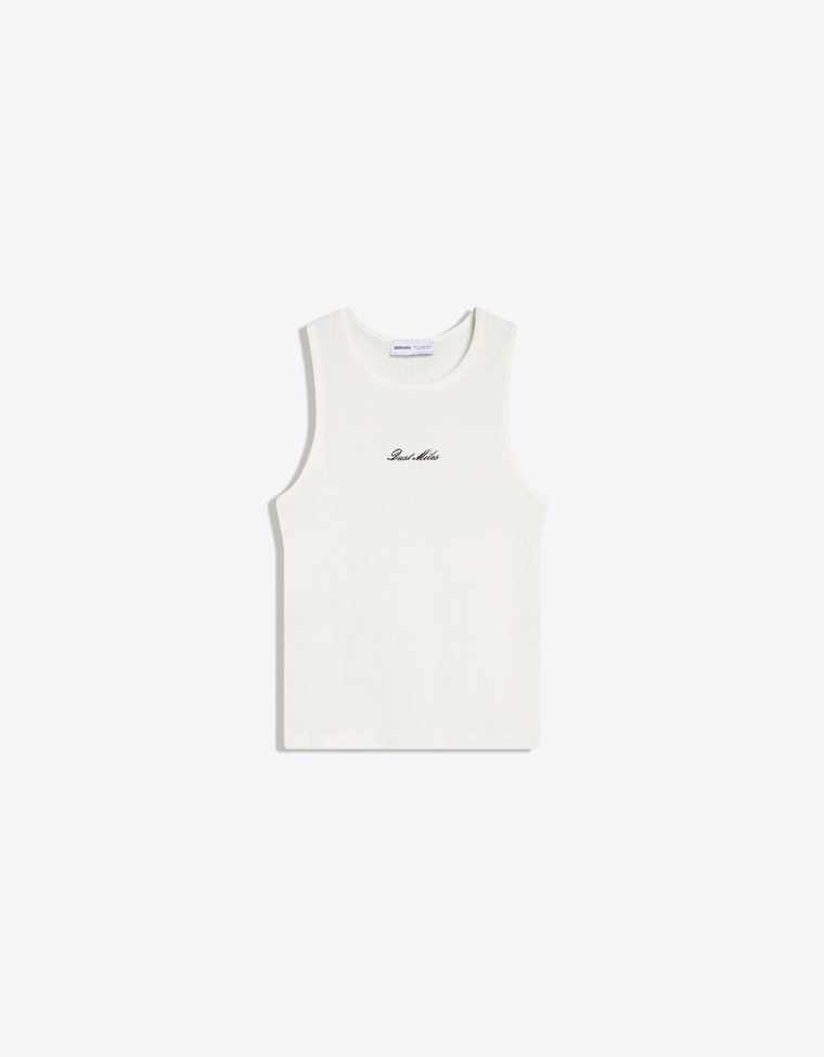 Майка на бретелях с принтом