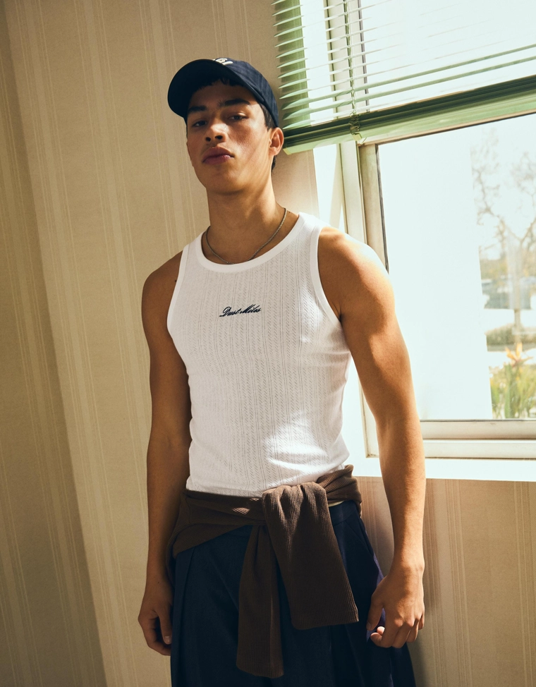 Майка на бретелях с принтом