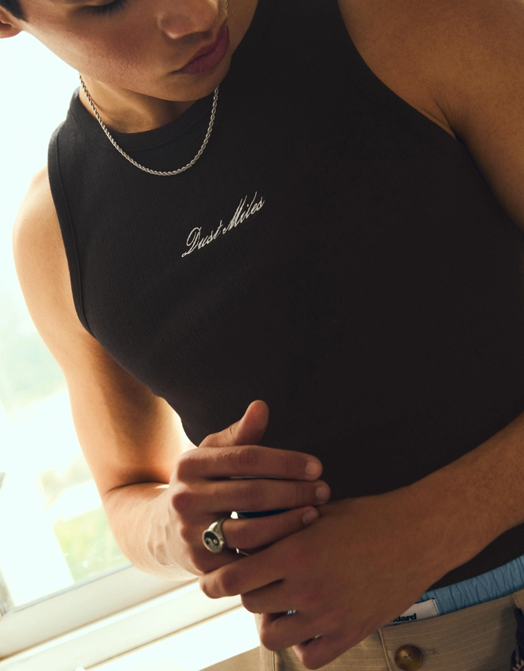 Майка на бретелях с принтом