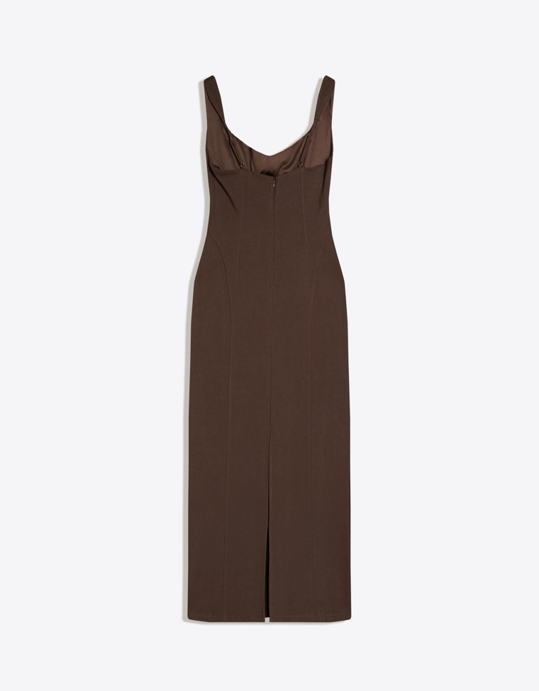 Платье миди из бенгалина на бретелях