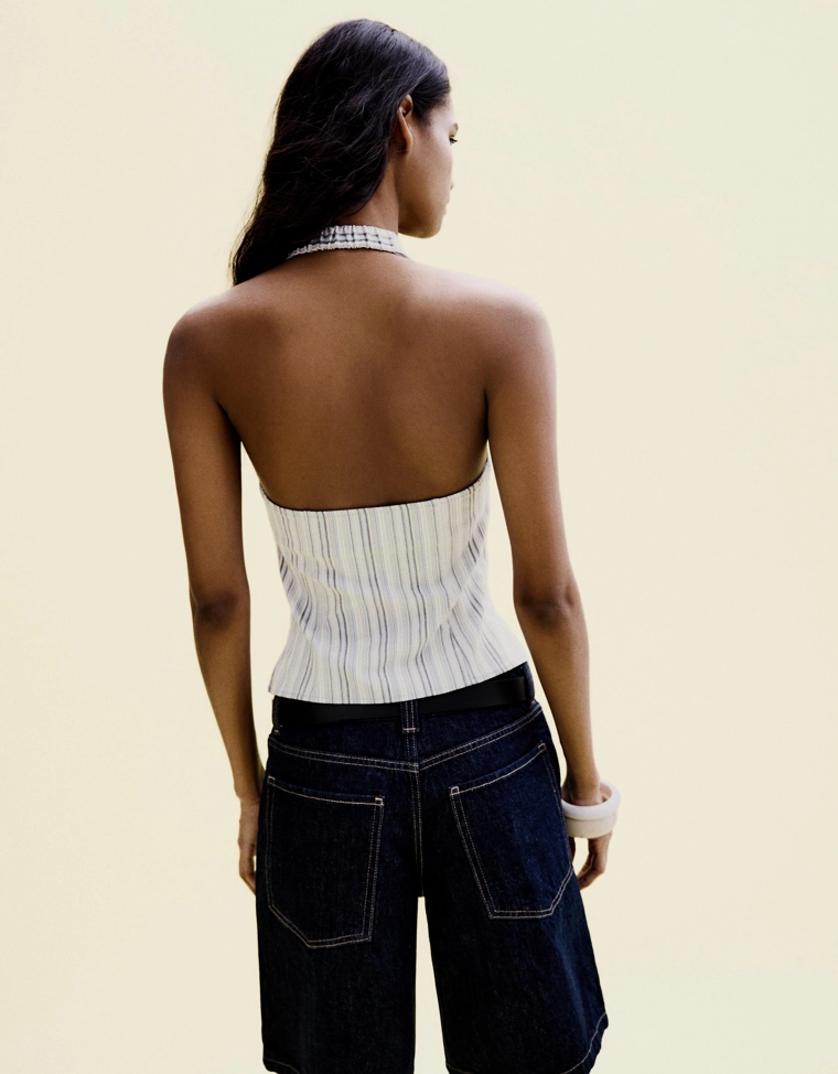 Топ с горловиной халтер и застежкой-молнией