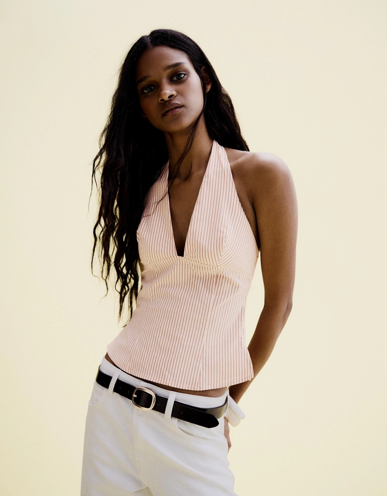 Топ с горловиной халтер и застежкой-молнией