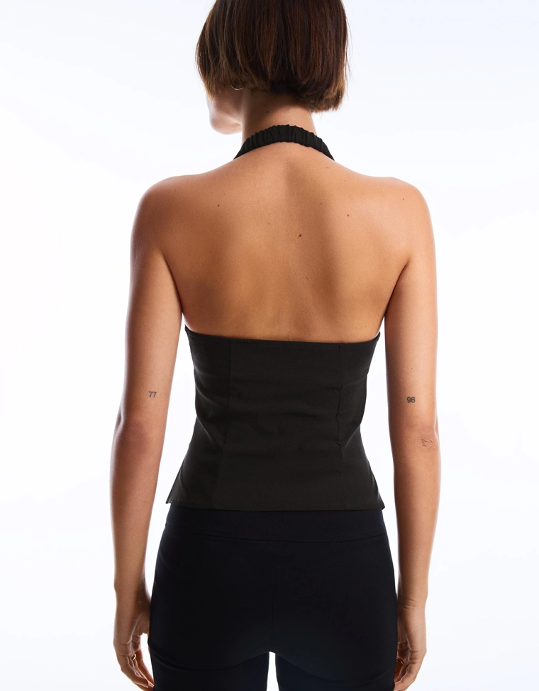 Топ с горловиной халтер и застежкой-молнией