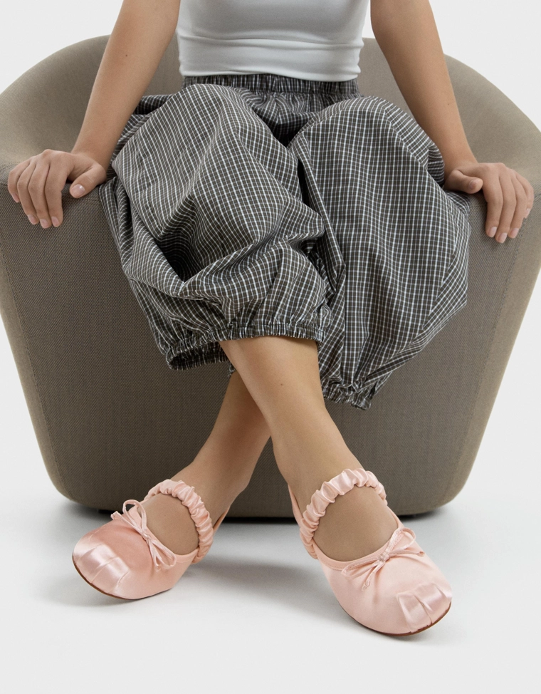 Балетки из сатина