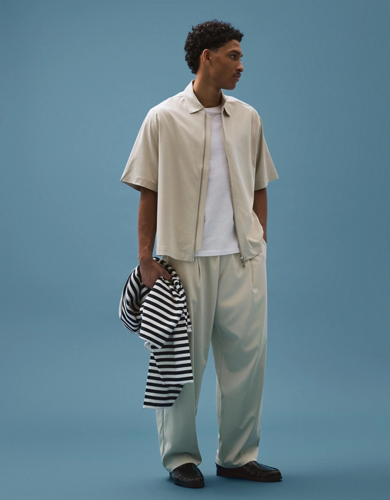 Fluid boxy short sleeve shirt