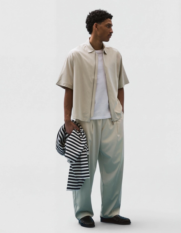 Fluid boxy short sleeve shirt