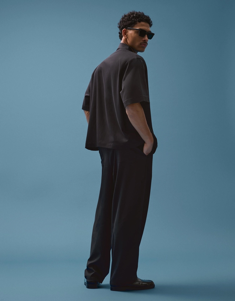 Fluid boxy short sleeve shirt