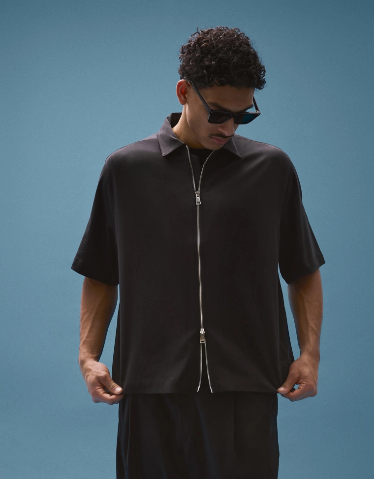 Fluid boxy short sleeve shirt