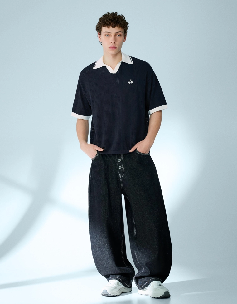 Поло с короткими рукавами и принтом