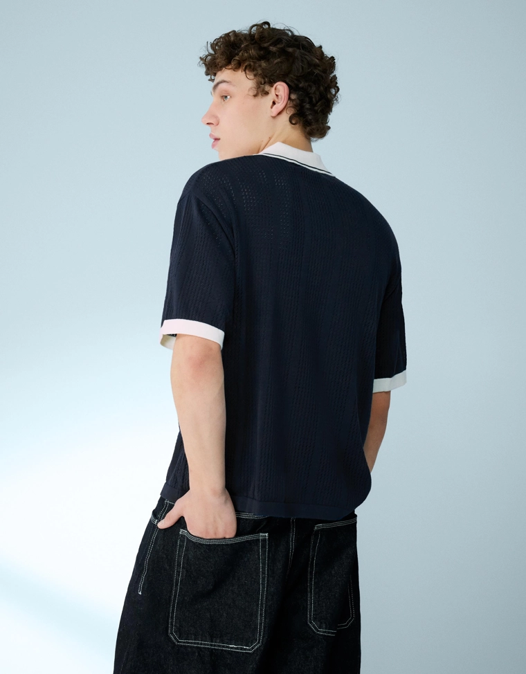 Поло с короткими рукавами и принтом