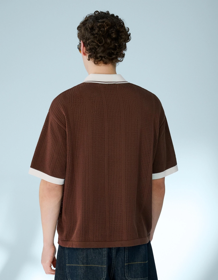 Поло с короткими рукавами и принтом