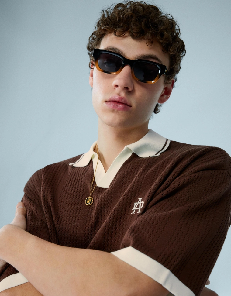 Поло с короткими рукавами и принтом