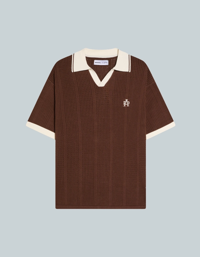 Поло с короткими рукавами и принтом