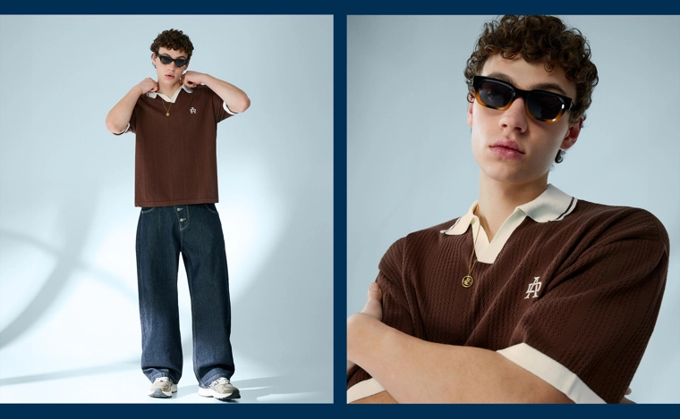 Поло с короткими рукавами и принтом