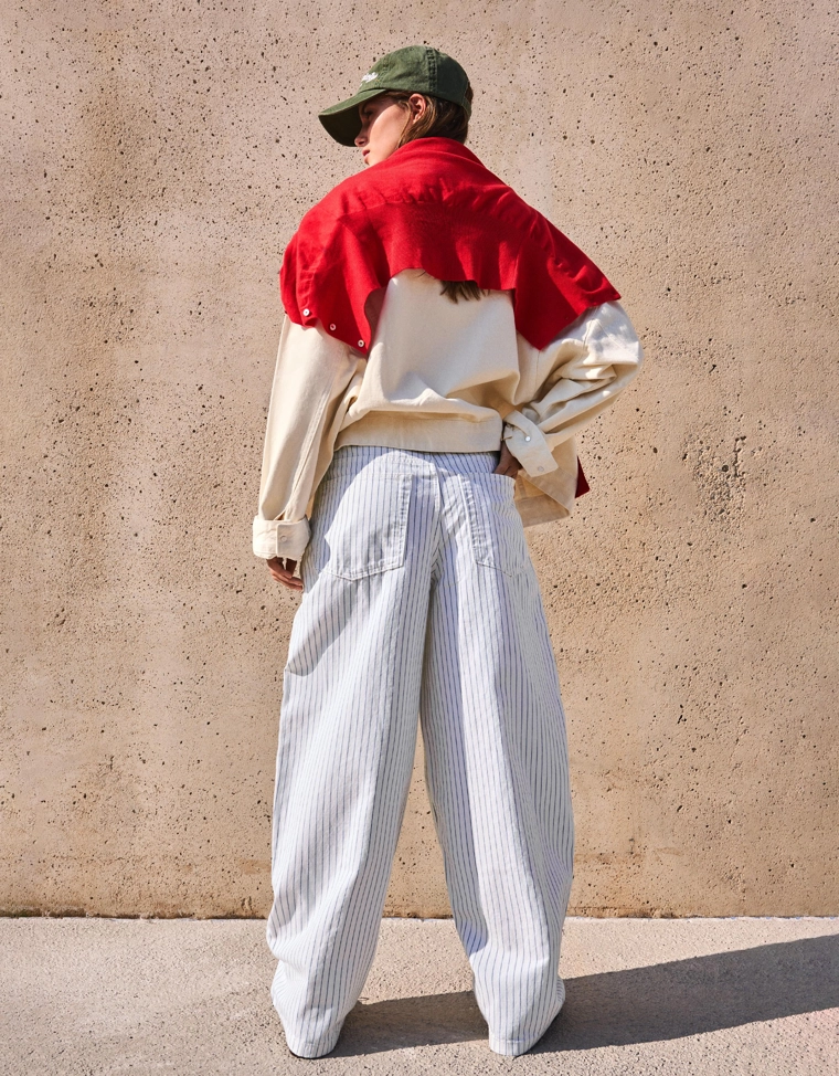 Брюки-бананы в полоску