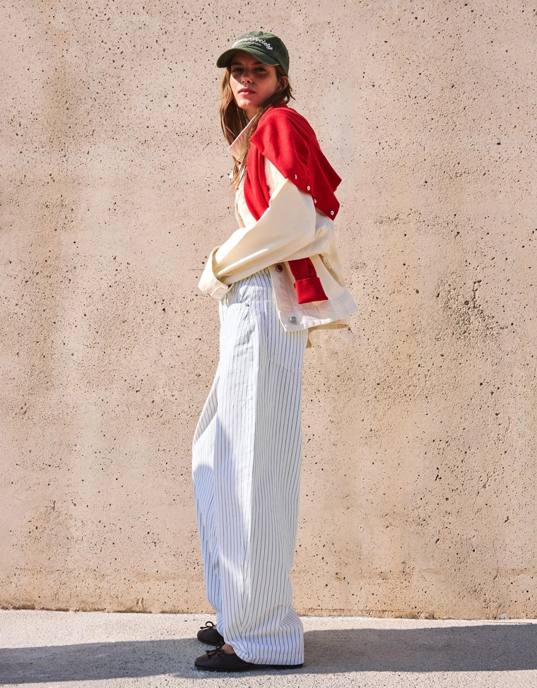 Брюки-бананы в полоску