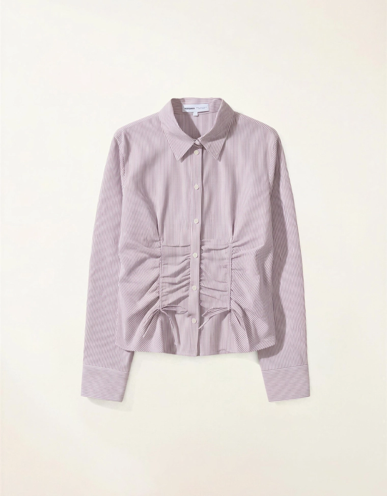 Рубашка из поплина со сборкой