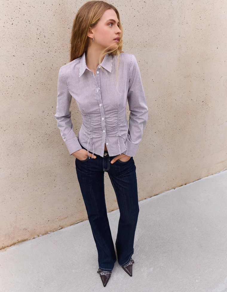 Рубашка из поплина со сборкой