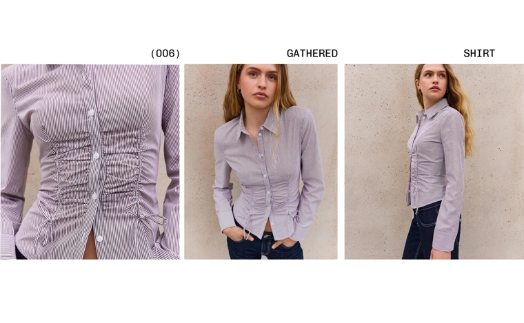 Рубашка из поплина со сборкой