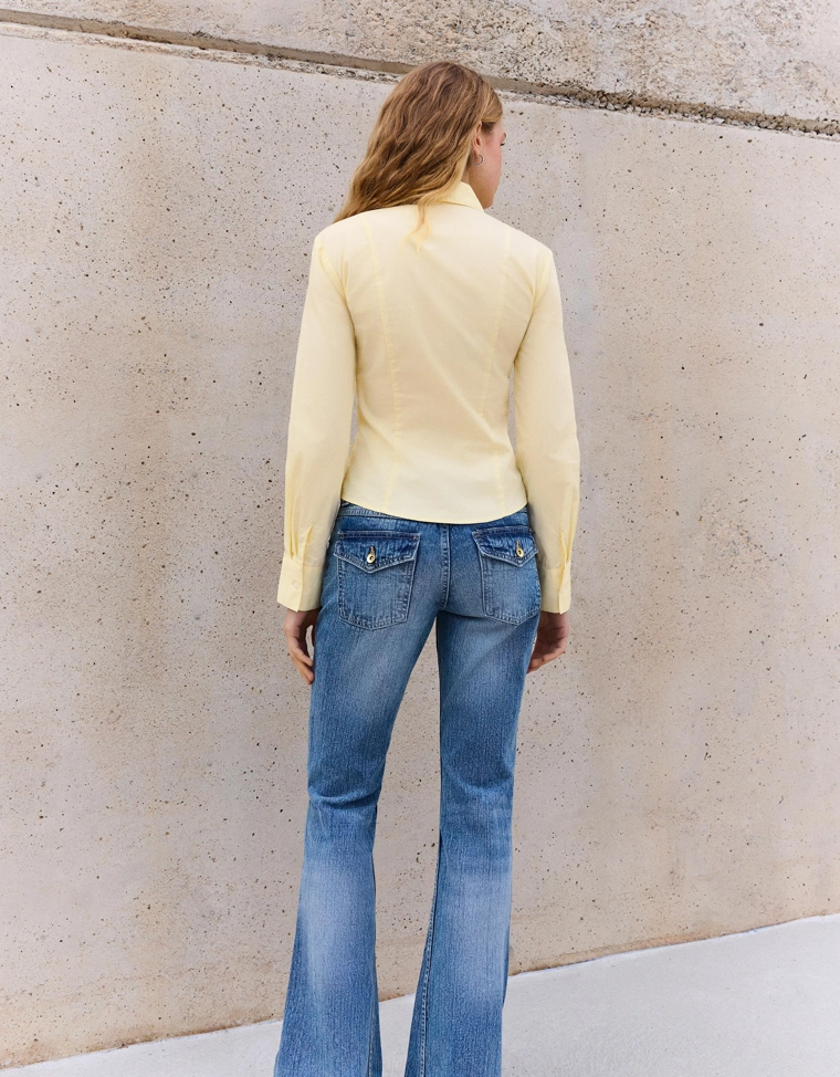 Рубашка из поплина со сборкой