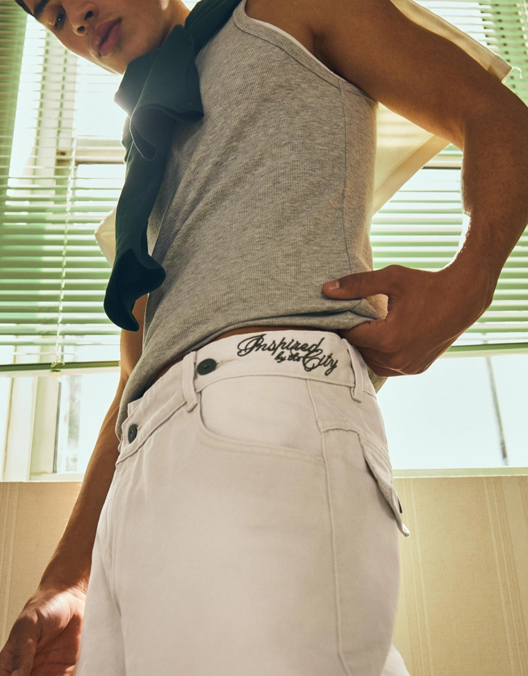 Брюки barrel с вышивкой и запахом