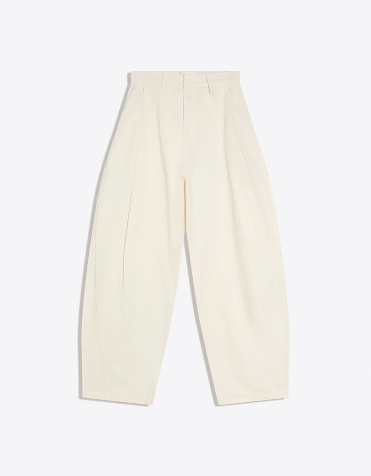 Объемные брюки изо льна