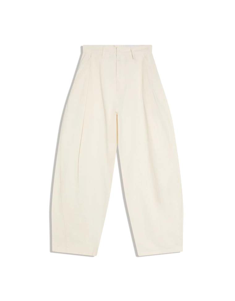 Объемные брюки изо льна