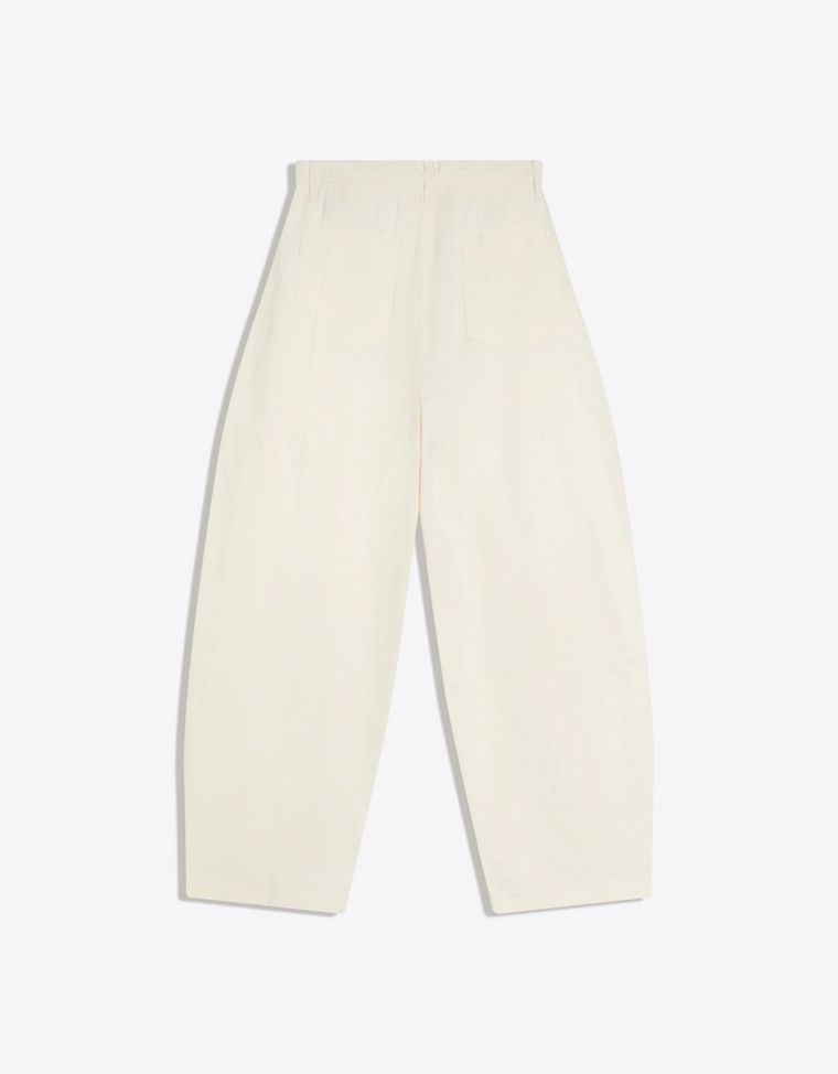 Объемные брюки изо льна