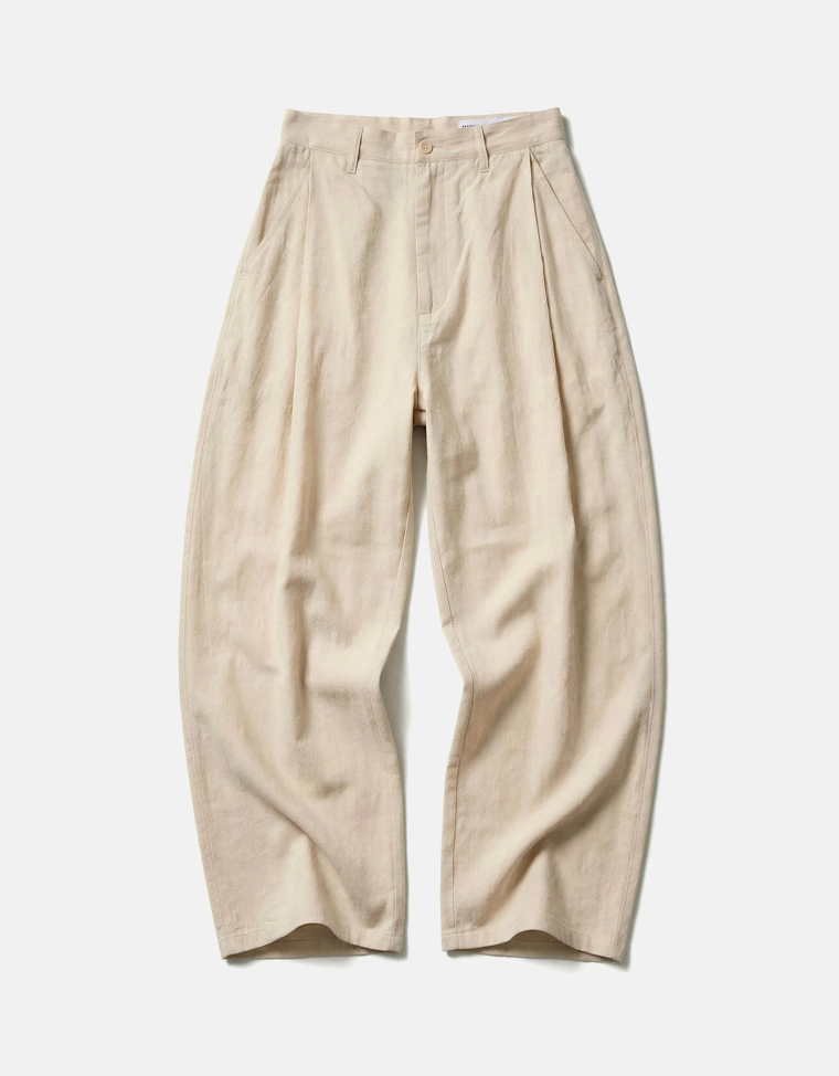 Объемные брюки изо льна