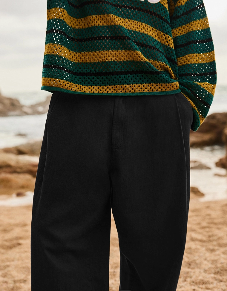 Объемные брюки изо льна