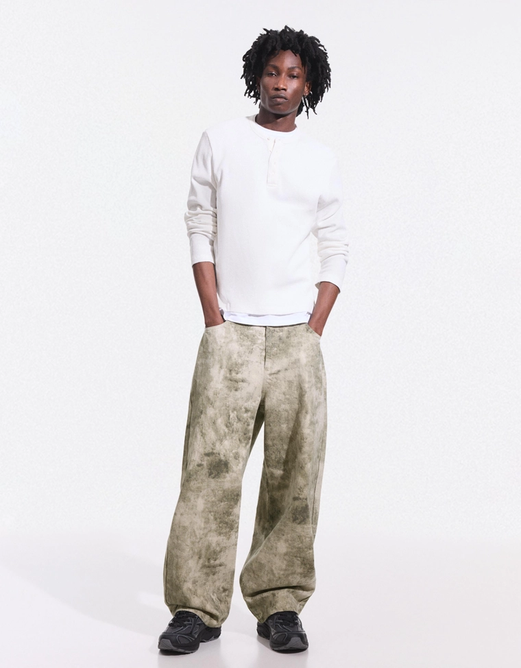 Брюки объемного свободного кроя с принтом