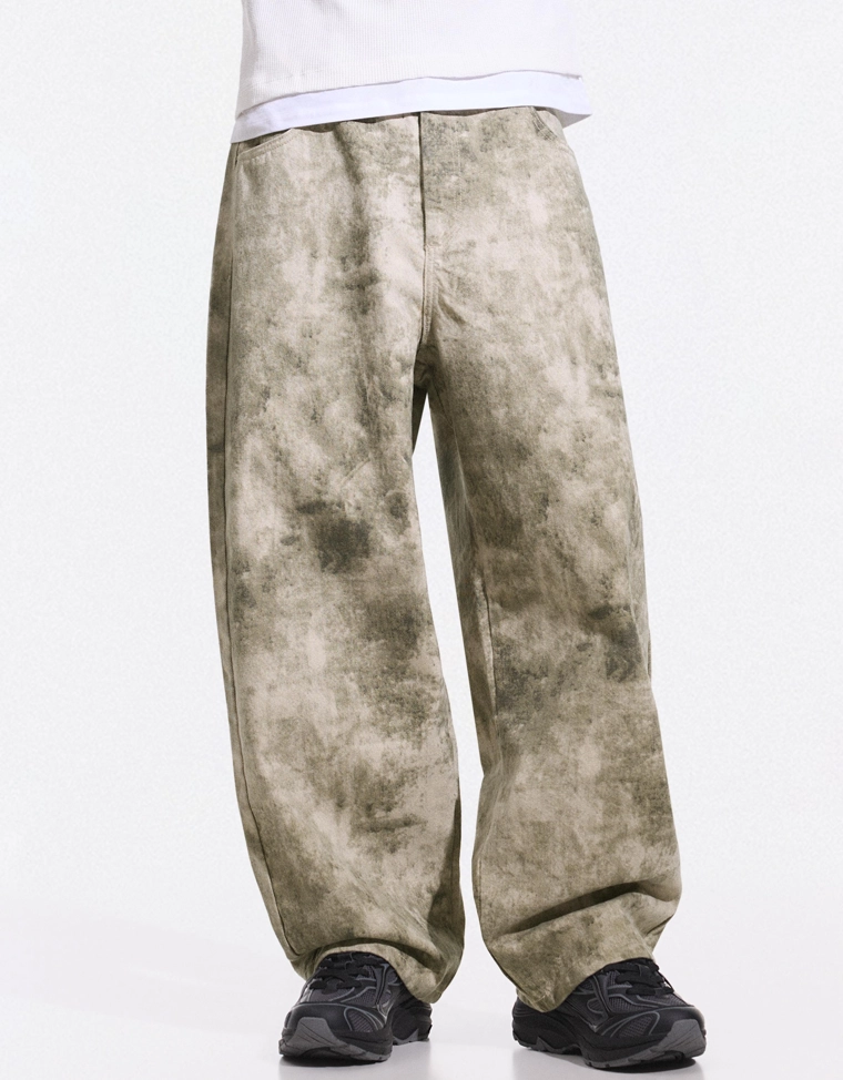 Брюки объемного свободного кроя с принтом