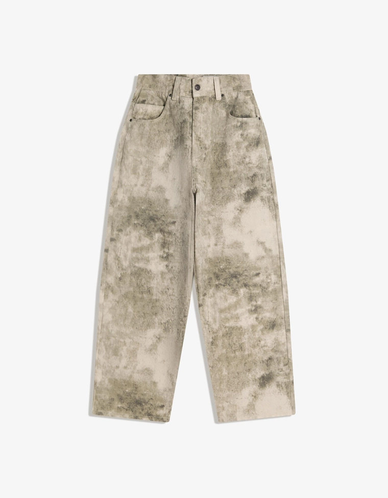 Брюки объемного свободного кроя с принтом