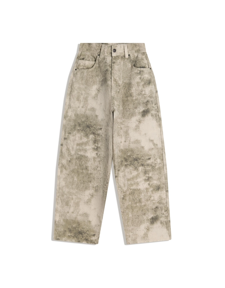 Брюки объемного свободного кроя с принтом