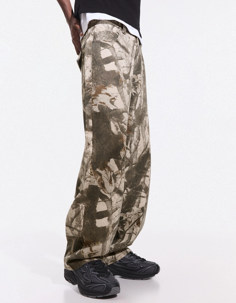 Брюки объемного свободного кроя с принтом