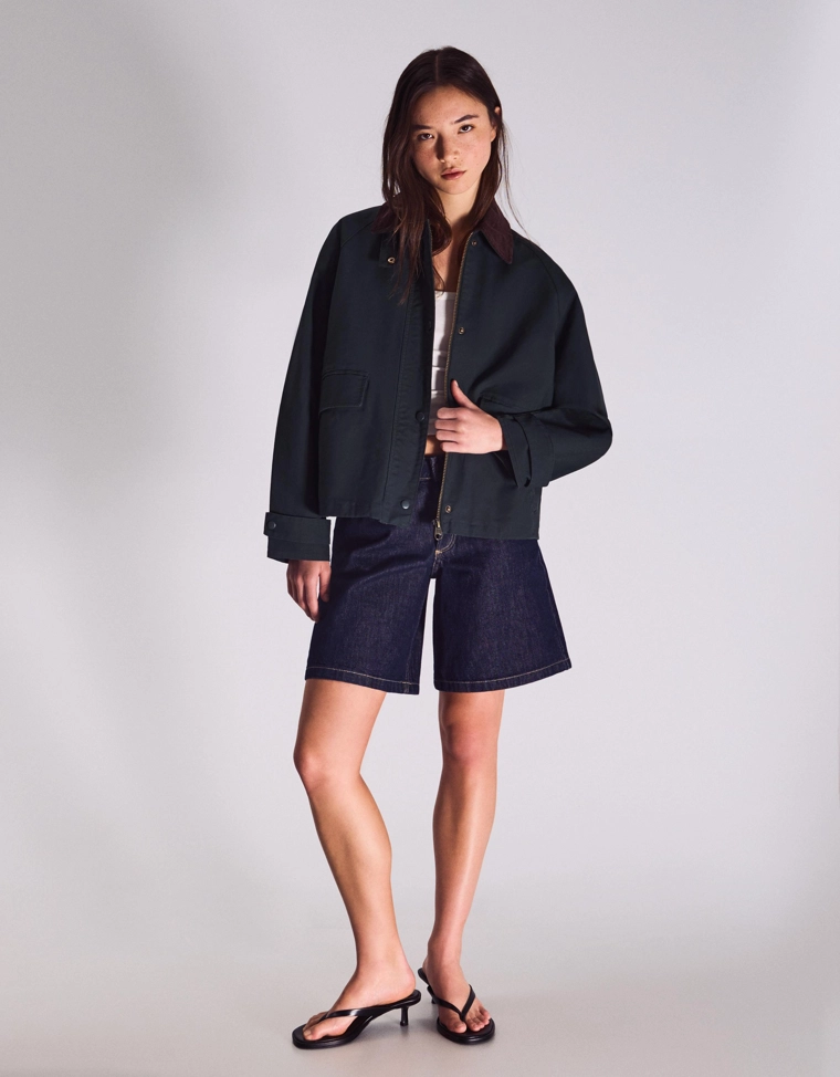 Вельветовая куртка с прорезиненным покрытием