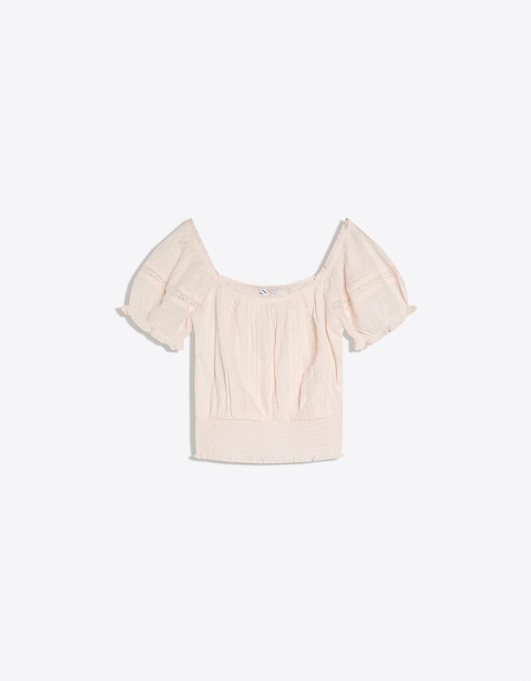 Рубашка с короткими рукавами в стиле рустик