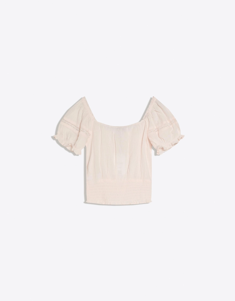 Рубашка с короткими рукавами в стиле рустик