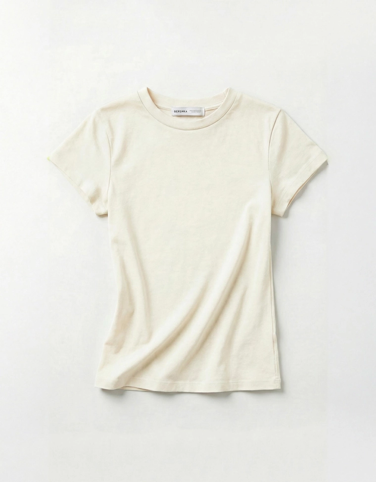 Базовая футболка в рубчик с короткими рукавами